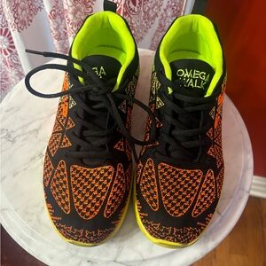 Omega Walk - Black and Orange Shock Absorption Sneakers